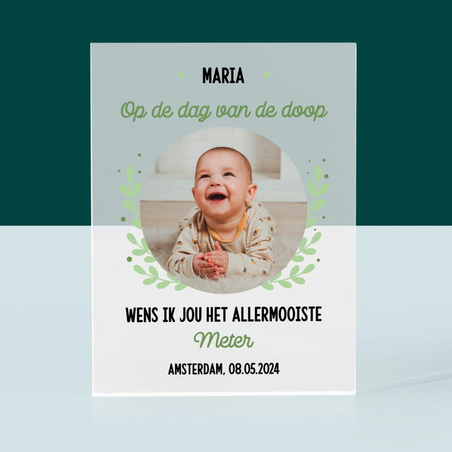 Foto En Handtekening: Ter Gelegenheid Van De Doop - Acryl Blok