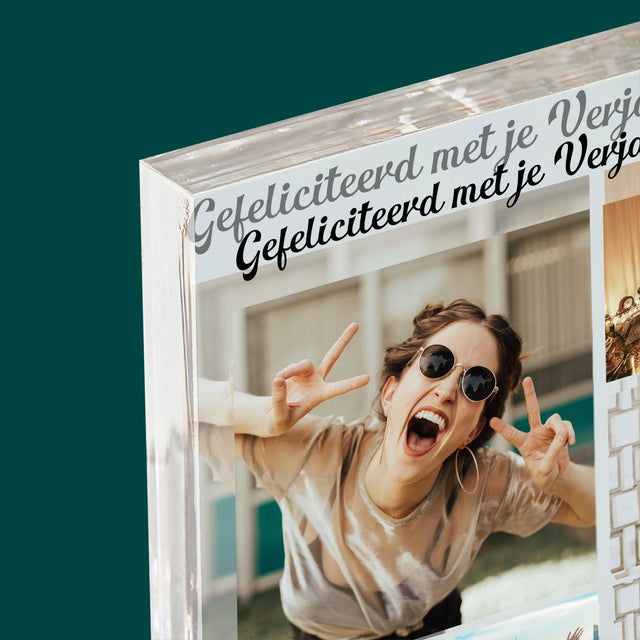 Fotocollage: Fotocollage Verjaardag - Acryl Blok