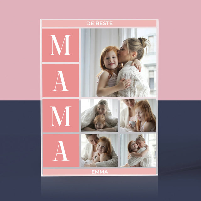 Fotocollage: Collage De Beste Mama - Acryl Blok