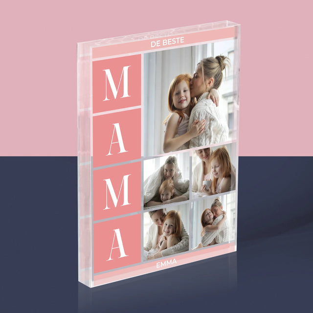 Fotocollage: Collage De Beste Mama - Acryl Blok