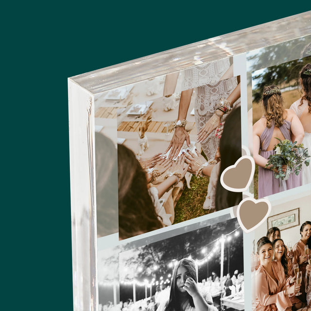 Fotocollage: Bedankt Collage, Bruidsmeisje - Acryl Blok