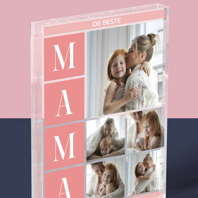 Fotocollage: Collage De Beste Mama - Acryl Blok