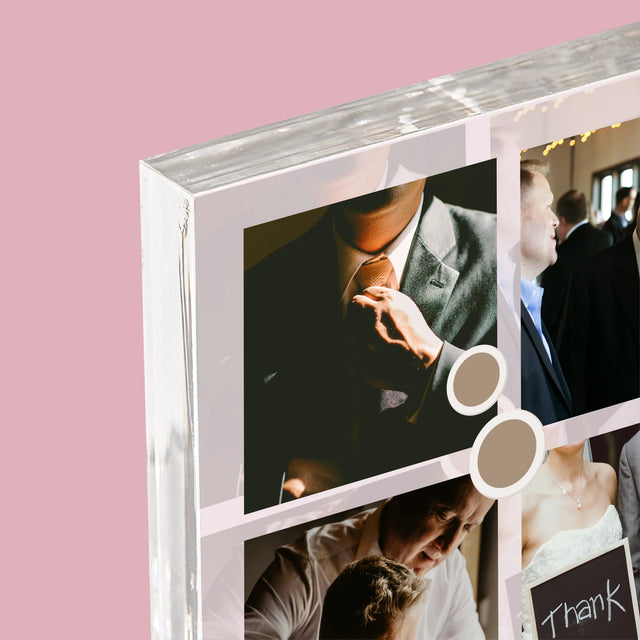 Fotocollage: Bedankt Collage, Bruidsjonker - Acryl Blok