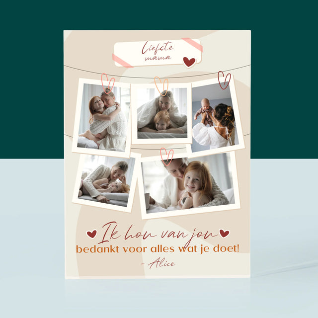 Fotocollage: Ik Hou Van Jou, Mama - Acryl Blok