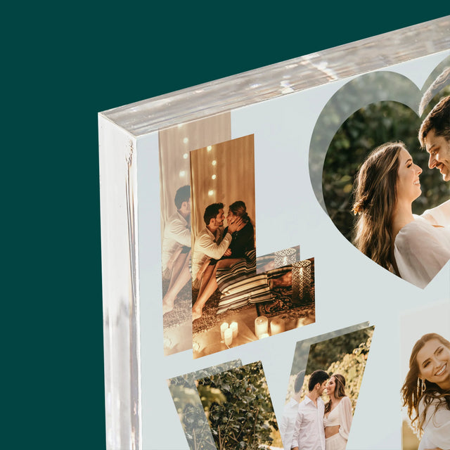 Woord Van Foto'S: Love Met Jouw Foto'S - Acryl Blok