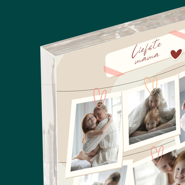 Fotocollage: Ik Hou Van Jou, Mama - Acryl Blok