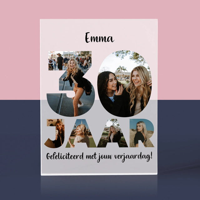 Woord Van Foto'S: 30 Jaar - Acryl Blok