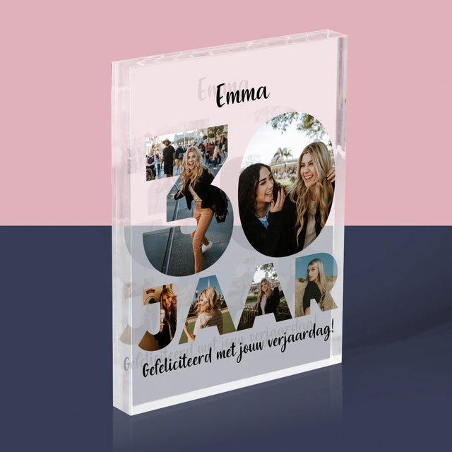 Woord Van Foto'S: 30 Jaar - Acryl Blok