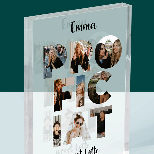 Woord Van Foto'S: Proficiat - Acryl Blok