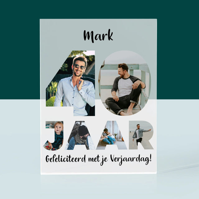 Woord Van Foto'S: 40 Jaar - Acryl Blok