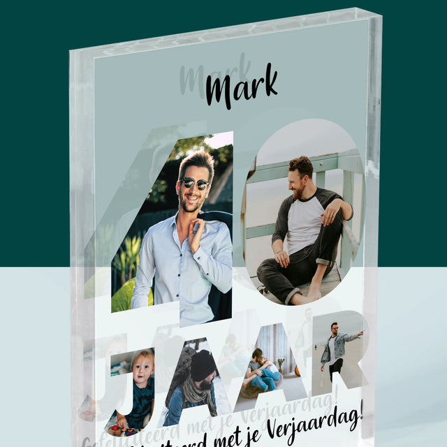 Woord Van Foto'S: 40 Jaar - Acryl Blok