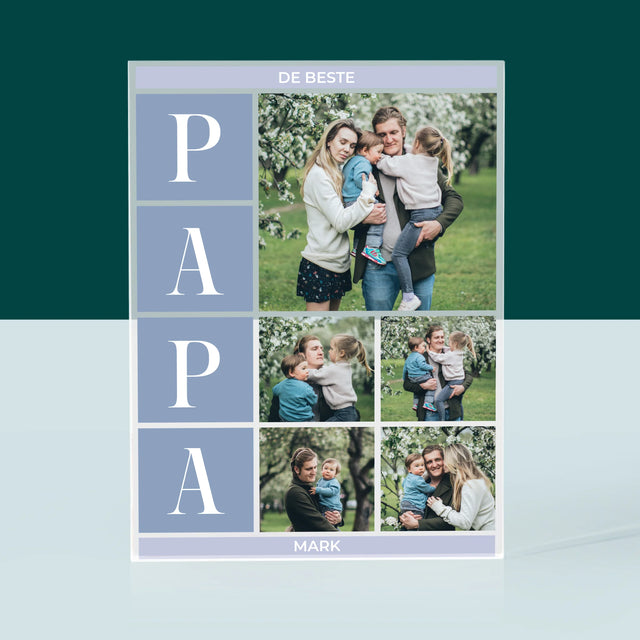 Fotocollage: Collage, De Beste Papa - Acryl Blok