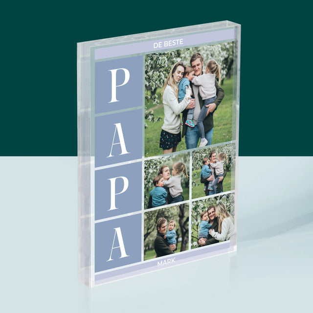 Fotocollage: Collage, De Beste Papa - Acryl Blok