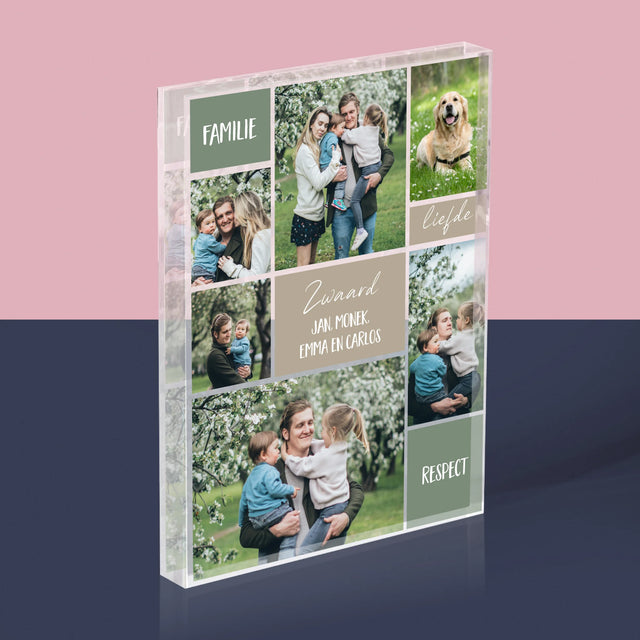 Fotocollage: Collage Familie - Acryl Blok