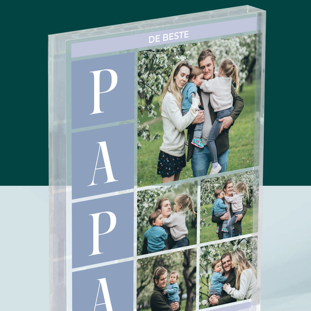 Fotocollage: Collage, De Beste Papa - Acryl Blok