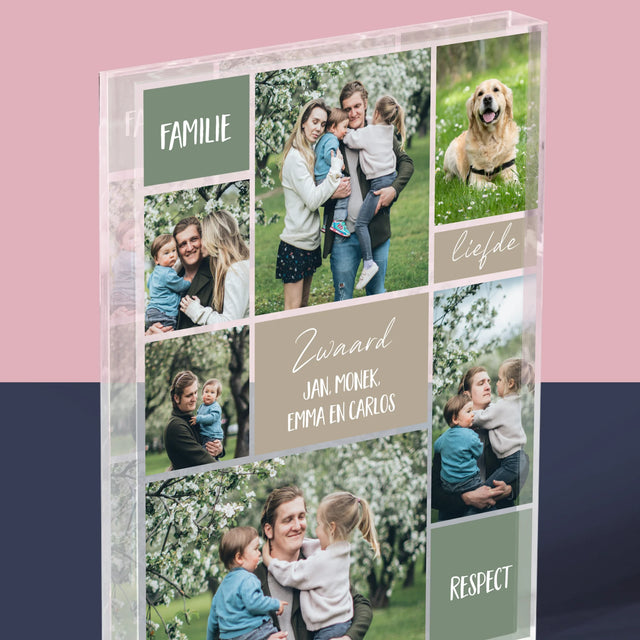 Fotocollage: Collage Familie - Acryl Blok