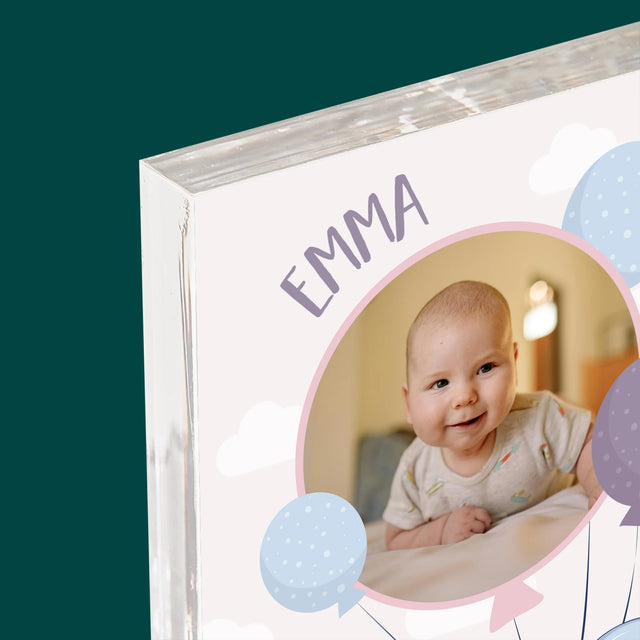 Geboorteakte Van Kind: Metriek Olifantje - Acryl Blok