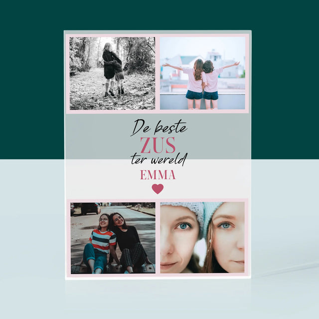 Fotocollage: De Beste Zus - Acryl Blok