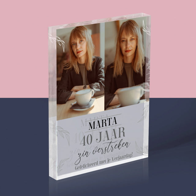 Fotocollage: 40 Jaar Zijn Verstreken - Acryl Blok