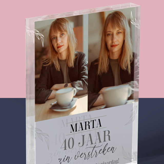 Fotocollage: 40 Jaar Zijn Verstreken - Acryl Blok