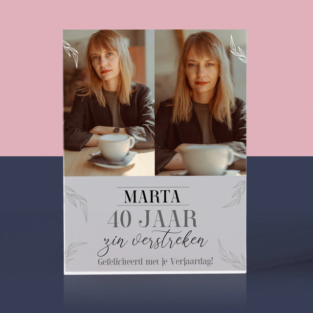 Fotocollage: 40 Jaar Zijn Verstreken - Acryl Blok