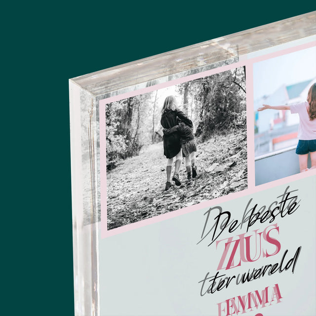 Fotocollage: De Beste Zus - Acryl Blok