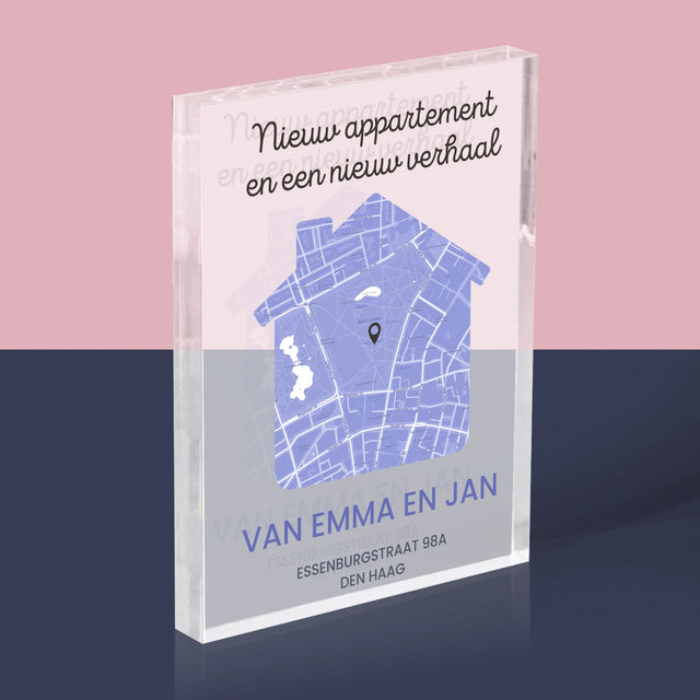 Stadsplastadsplattegrond: Stadskaart: Nieuw Appartement - Acryl Blok