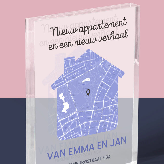 Stadsplastadsplattegrond: Stadskaart: Nieuw Appartement - Acryl Blok