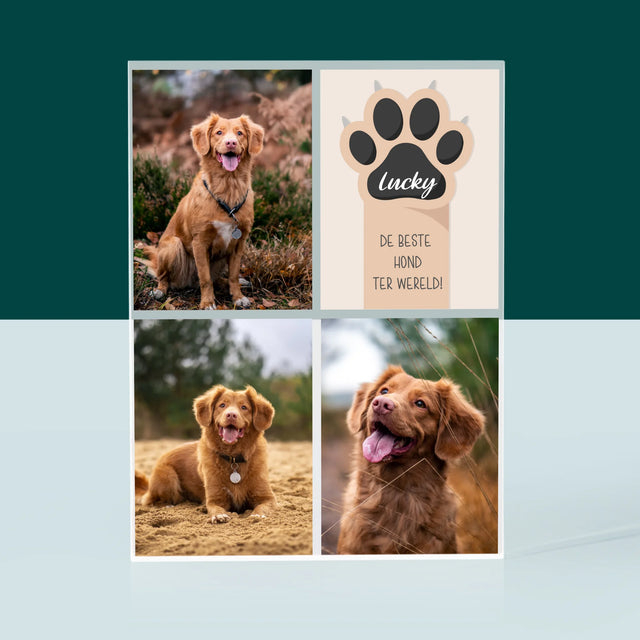 Fotocollage: Beste Hond - Acryl Blok