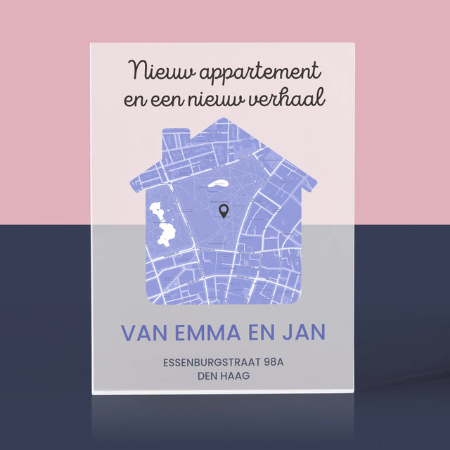 Stadsplastadsplattegrond: Stadskaart: Nieuw Appartement - Acryl Blok