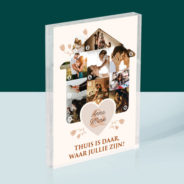 Vorm Van Foto'S: Familiehuis - Acryl Blok