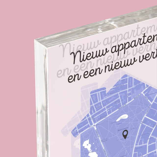 Stadsplastadsplattegrond: Stadskaart: Nieuw Appartement - Acryl Blok