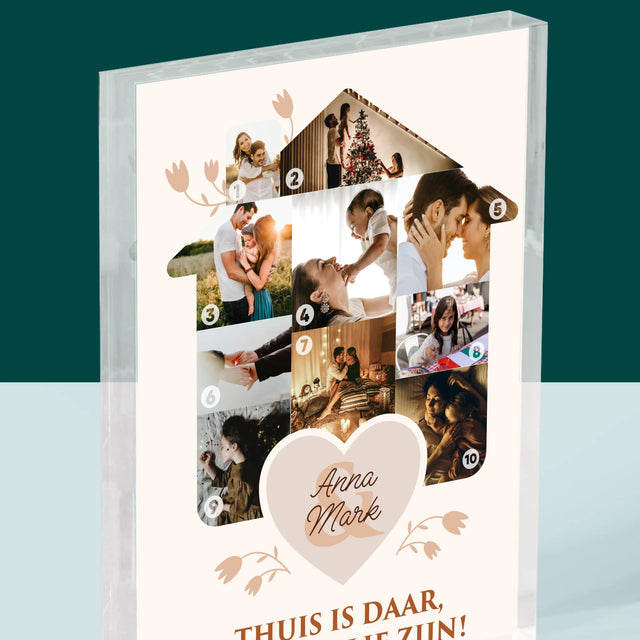 Vorm Van Foto'S: Familiehuis - Acryl Blok