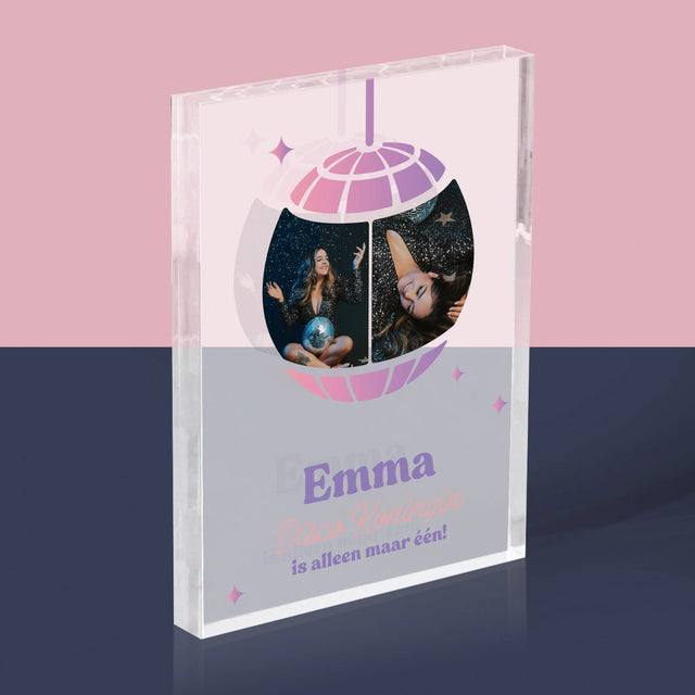 Fotocollage: Disco Koningin - Acryl Blok