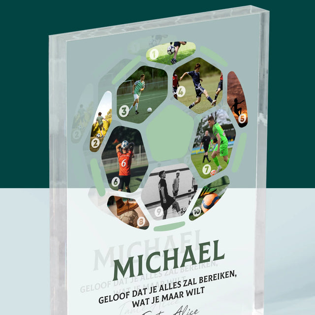 Fotocollage: Fotocollage Voetbal - Acryl Blok