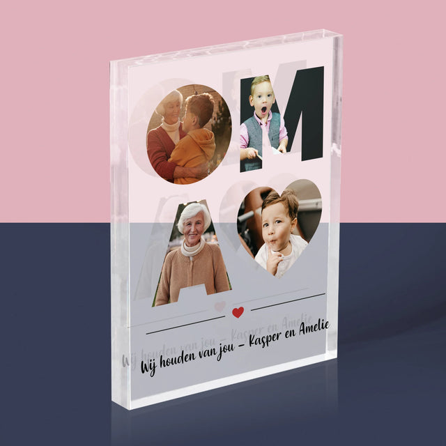 Woord Van Foto'S: Oma - Acryl Blok