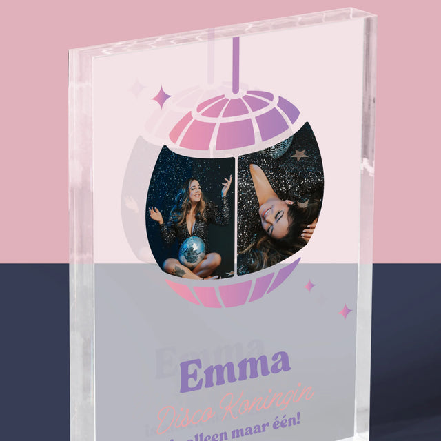 Fotocollage: Disco Koningin - Acryl Blok