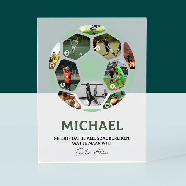 Fotocollage: Fotocollage Voetbal - Acryl Blok