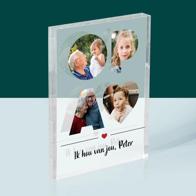 Woord Van Foto'S: Opa - Acryl Blok