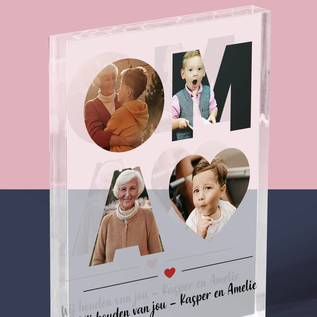 Woord Van Foto'S: Oma - Acryl Blok