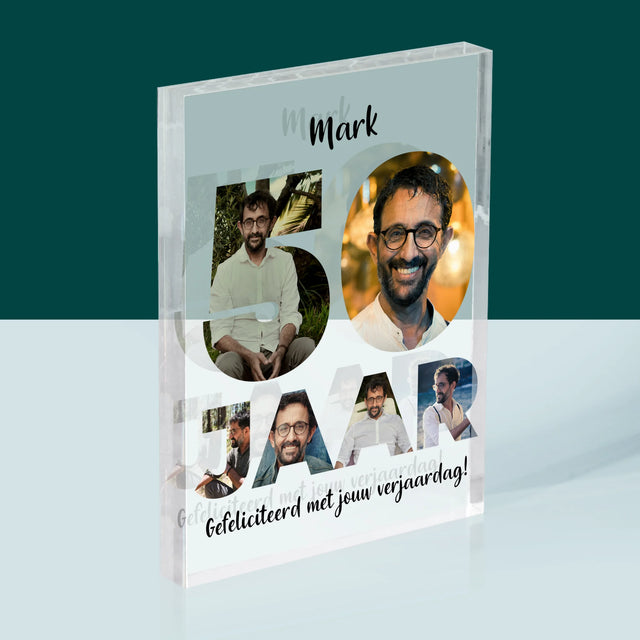 Woord Van Foto'S: 50 Jaar - Acryl Blok