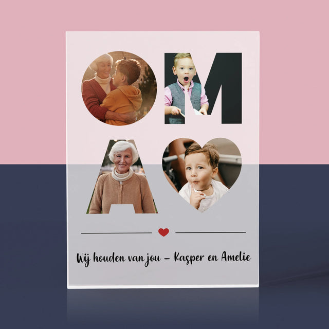 Woord Van Foto'S: Oma - Acryl Blok