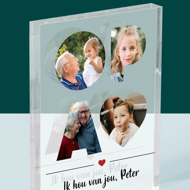Woord Van Foto'S: Opa - Acryl Blok