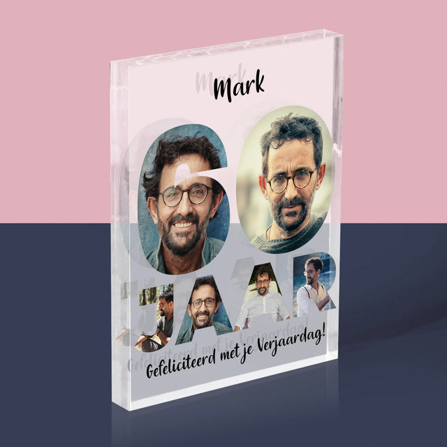 Woord Van Foto'S: 60 Jaar - Acryl Blok