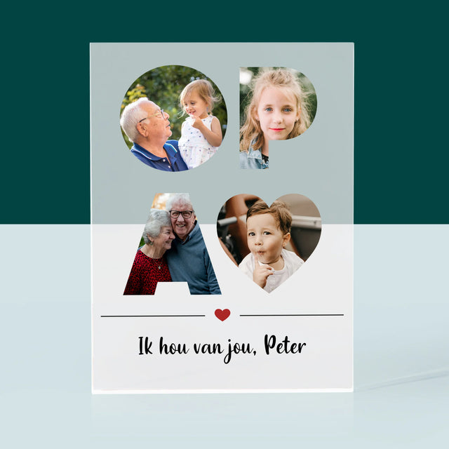 Woord Van Foto'S: Opa - Acryl Blok