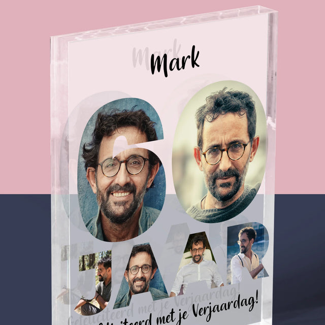 Woord Van Foto'S: 60 Jaar - Acryl Blok