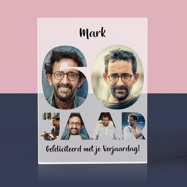 Woord Van Foto'S: 60 Jaar - Acryl Blok