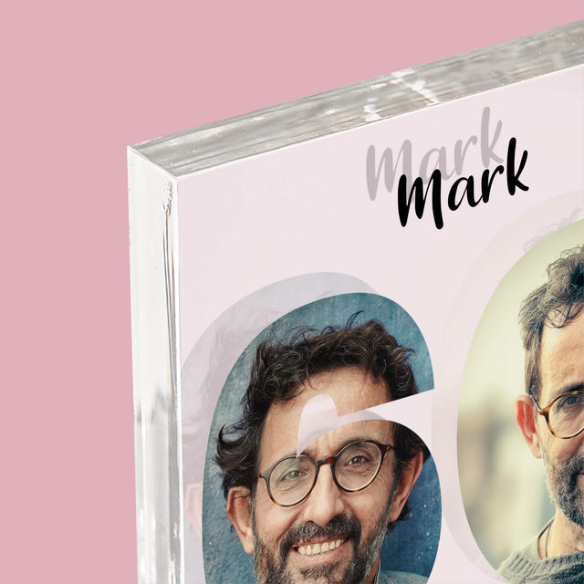 Woord Van Foto'S: 60 Jaar - Acryl Blok