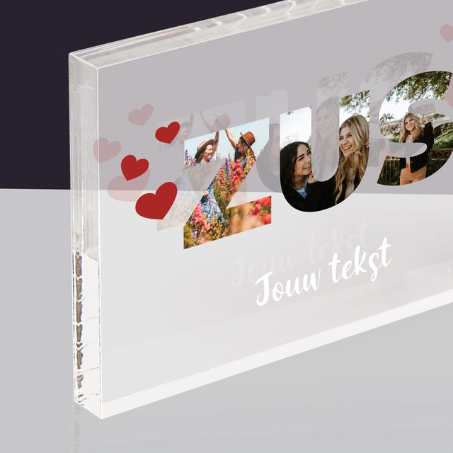 Słowo Ze Zdjęć: Siostra - Blok Akrylowy z Nadrukiem | NL