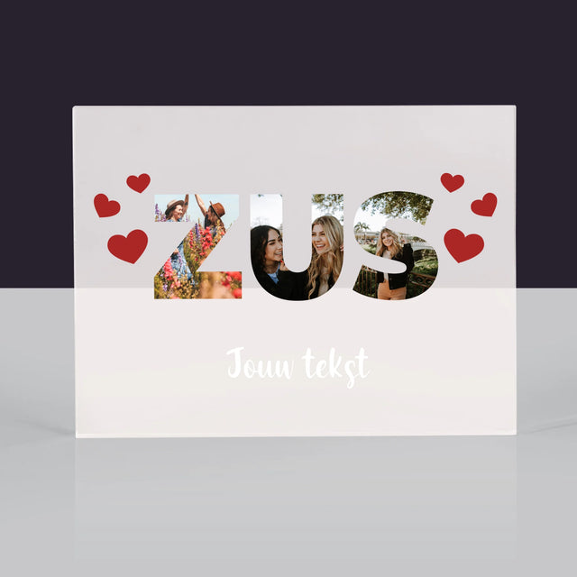 Słowo Ze Zdjęć: Siostra - Blok Akrylowy z Nadrukiem | NL